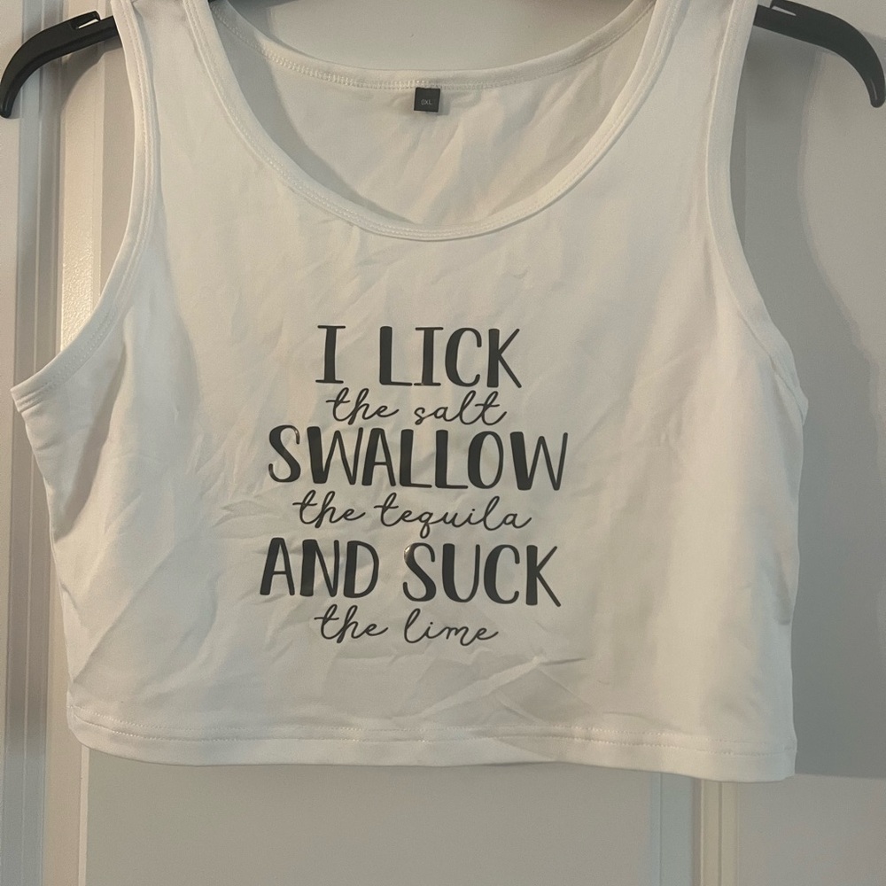 White Graphic Tank Top